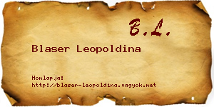 Blaser Leopoldina névjegykártya